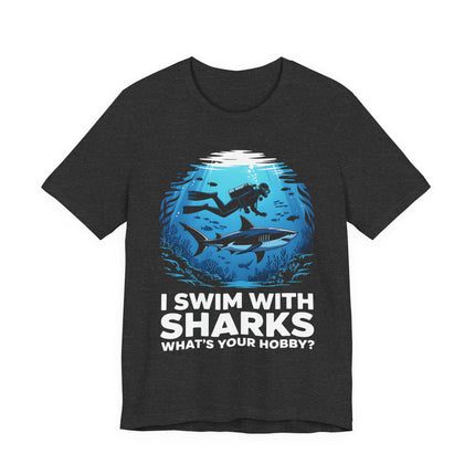 Diver and Shark Ocean Graphic Tee