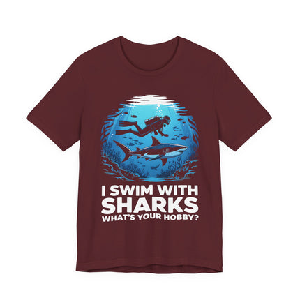 Diver and Shark Ocean Graphic Tee